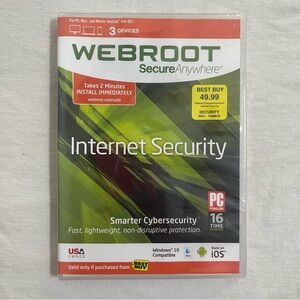 WEBROOT SecureAnywhere Internet Security Software